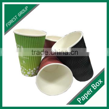CHEAP CUSTOM RIPPLE WALL HOT WATER DRINK PAPER CUP WHOLESALE