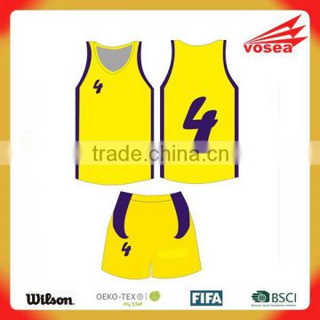 Factory wholesale sublimation print best basketball jersey design