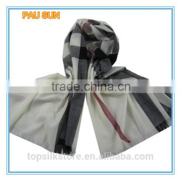 New style classical grid printed long 100 wool scarf