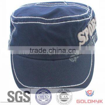 Bold thread flat top cap with embroidery and printing logo