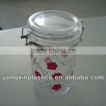 clear plastic canisters with lids for food storage