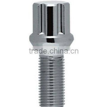 Tuner Style Lug Bolts - 6 point Spline Head - 12x1.5 - 23mm Shank - Chrome Lugs