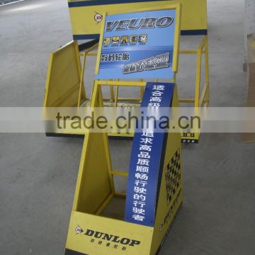 newly design metal retail tire display stand/ flooring tire rack display/ powder coating tire display stand