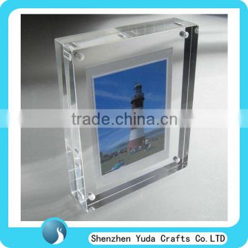 China supplier double side acrylic photo frame with magnets glass clear 5x7" photo frame