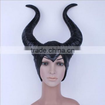 Halloween Day latex OX horn hat hair jewelry black bull horn toy hat headdress for 2016 Party favor products