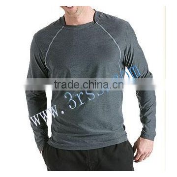 2014 men's grey long sleeve UPF50+ rash t shirt
