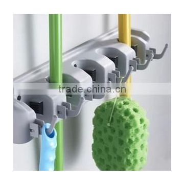 Silver-gray Multi-function Wall Rack Household Good Helper Wall Mounted Plastic Mop Holder