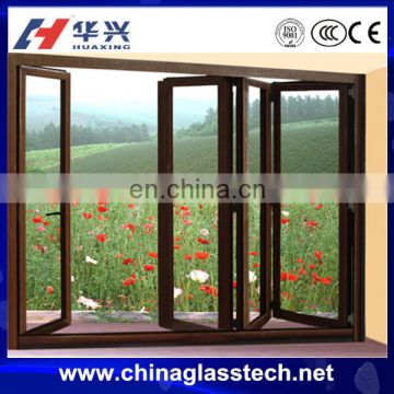 Australia standard aluminum alloy frame double glazing texture glass sliding and folding window