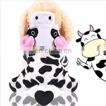 pet dog fleece winter warm coat Clothes cow cartoon Medium-sized dogs clothes