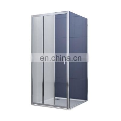 Sliding Shower Cabin Tempered Glass Black Quantity Acrylic Steel Stainless Frame Style Bathroom Hotel