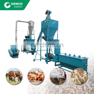 Farm use convenient rabbit cow goat sheep pellet line portable small chicken feed mill plant for sale poultry feed mill