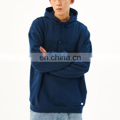 Fashion Style 3d custom embroidery logo 100% cotton men pullover sweatshirt hoodies