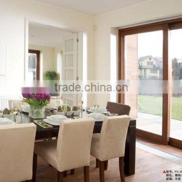 Wooden grain Aluminum alloy glazing slide doors, sliding doors