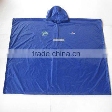 hand made hooded mens pvc long raincoat blue