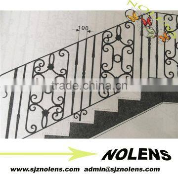 handforged wrought iron stair railing/Simple style stair handrail