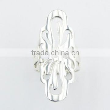 Silver Designer Ring Elegant Ajoure Silver Calyx Of Flower