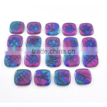 Dichroic glass wholesale gemstones for jewelry making Square glass with rounded edges