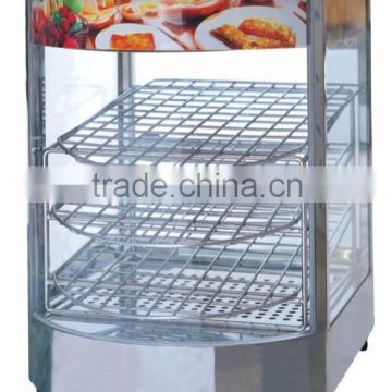 Double Layers Black Curved Glass Hot Food Showcase FW-827A