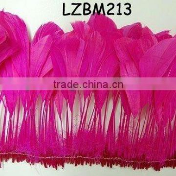 hot pink stripped coque feathers LZBM213