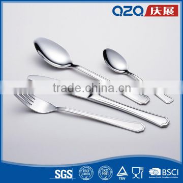Simple delicate design cuttlery 4 pcs stainless steel hand forged flatware