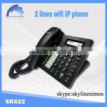 wholesale 2 lines wifi phone with sip protocol from Skyline in China
