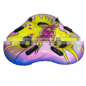 heavy duty unique design 3 rider inflatable snow tube for fun