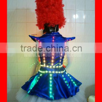 LED Skirt With LED Headdress, Tron dance show LED Dress, LED headdress