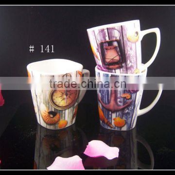 10oz square porcelian coffee mug.printed mug