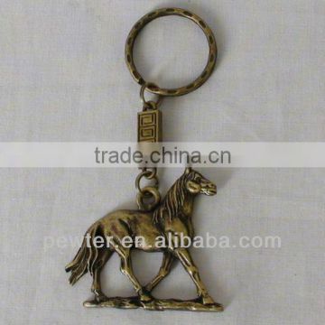 2013 crafts metal horse head keychain keyring