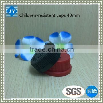 40mm pp children-resistent caps for cleanser, shampoo, toiletries, olive oil