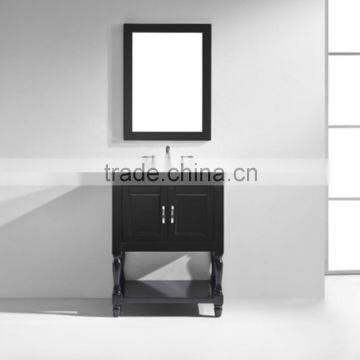 Transitional Black Color Oak Wood Bathroom Cabinet