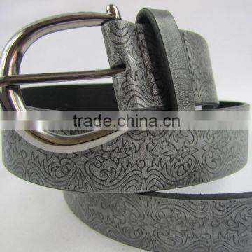 old PU leather women's fancy stamp design belt for jeans