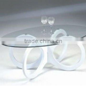 high gloss white coffee table with tempered glass top