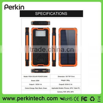 PS04 high quality outdoor waterproof mobile phone charger solar power bank