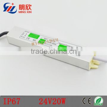 hottest selling DC 24v 20w waterproof IP67 led driver with nice quality
