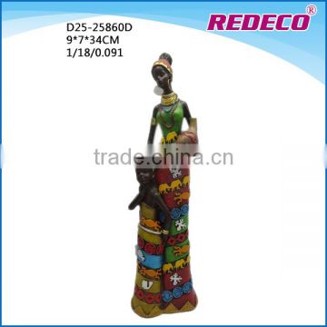 Resin african lady figurine for home decor