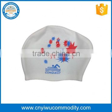 Customised logo silicon cap,printing silicone swim cap,silicone ear swim cap