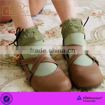 2015 The princess style Ms bowknot lace ankle socks