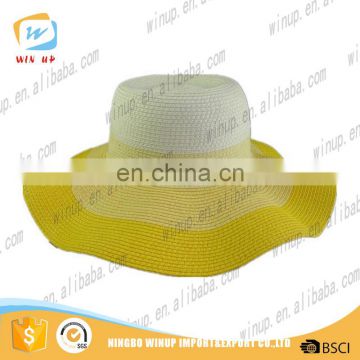 Wholesale Wide Brim Women Straw hat Paper Custom Bands Paper Beach Hat