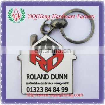 new design house shape keychains/key chain for real estate promotion