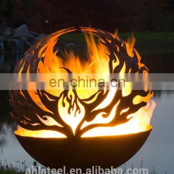 Unique Fire Globe Handmade Rusty Corten Steel Globe Fire Pit