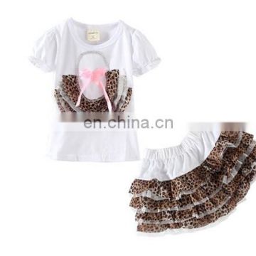 Summer Boutique Toddler Girl Outfit Kids Ruffle Skirt Matching Clothing Sets