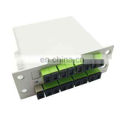 FTTH PLC 1x2 1x4 1x8 1x16 1X32 1X64  sc upc apc connector steel tube nap 1*8 withPLC splitter