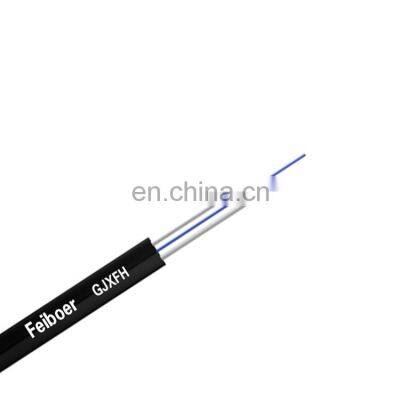 Custom Drop G657A FRP Steel Wire 1 2 Core Corning Fiber Optic Aerial Cable Indoor Optica FTTH drop cable FTTH