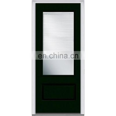 Modern interior black paint wood doors with frosted glass