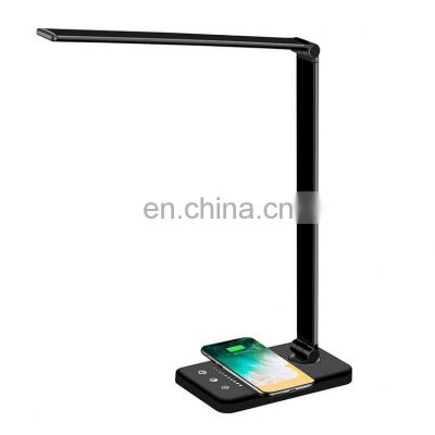 Touch Control Desktop Lamp Dimmable Table LED Lamp With Wireless Charger