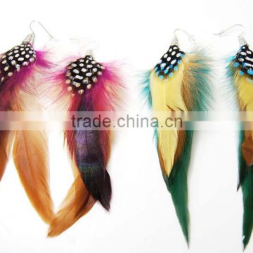 Ladies fashion feather earrings in sale-3703A+3703B