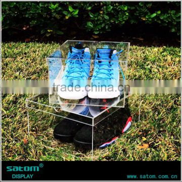Wholesale Rectangular Clear Acrylic Sport Shoes Display Case In Low Price