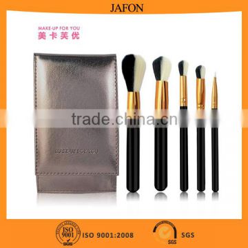 New product double-color Synthetic hair silver bag 5pcs gift makeup brush set