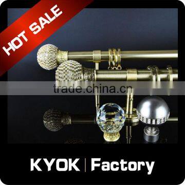 KYOK New design curtain rods wholesale , new design curtain rod finials ,glass curtain rod finials